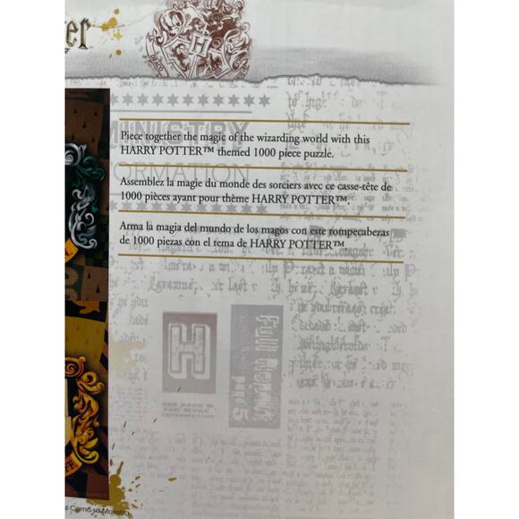 Harry Potter Hogwarts House Crests 1000 Piece Jigsaw Puzzle Game New Aquarius - Picture 6 of 8